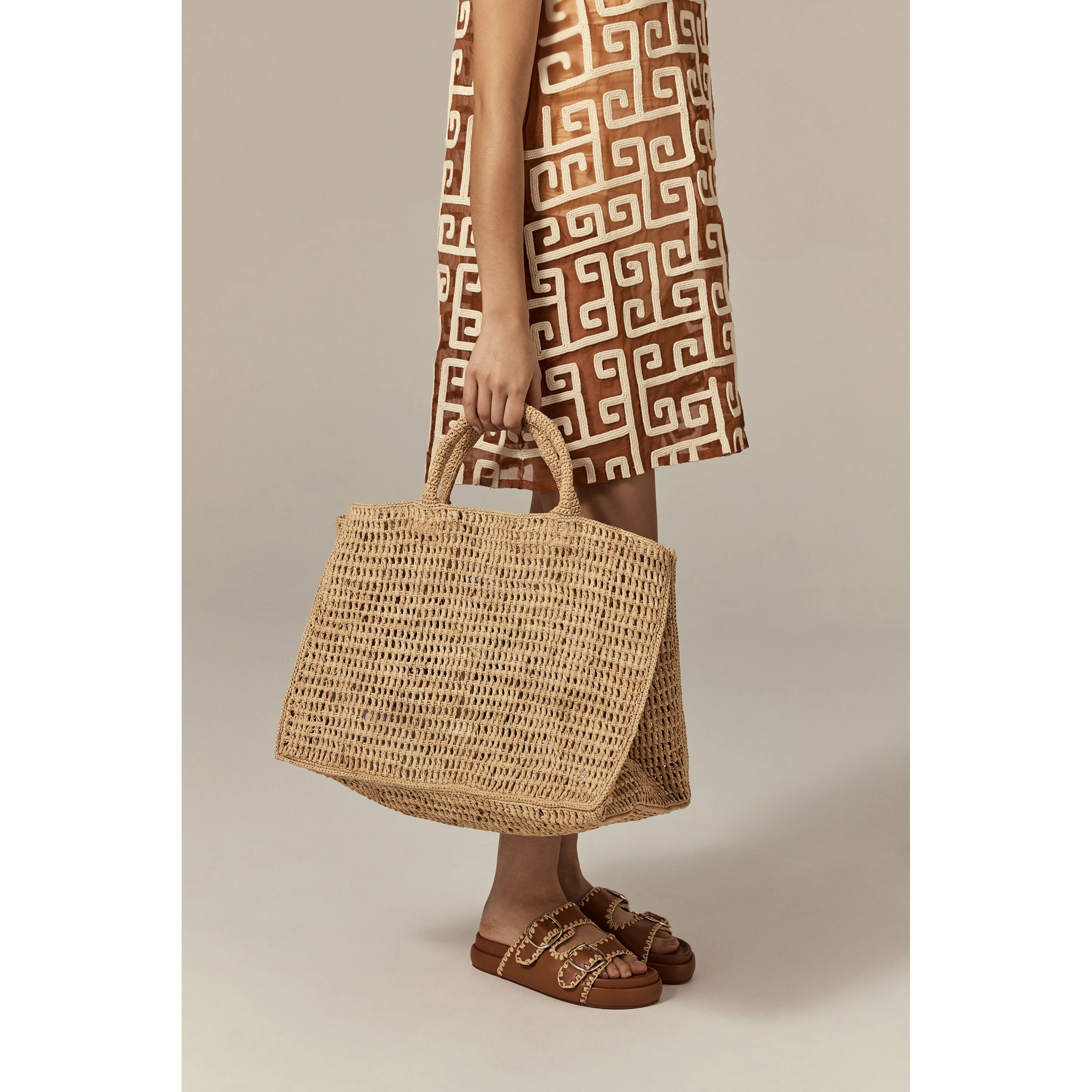 Anika Raffia Crochet Tote - Image 3