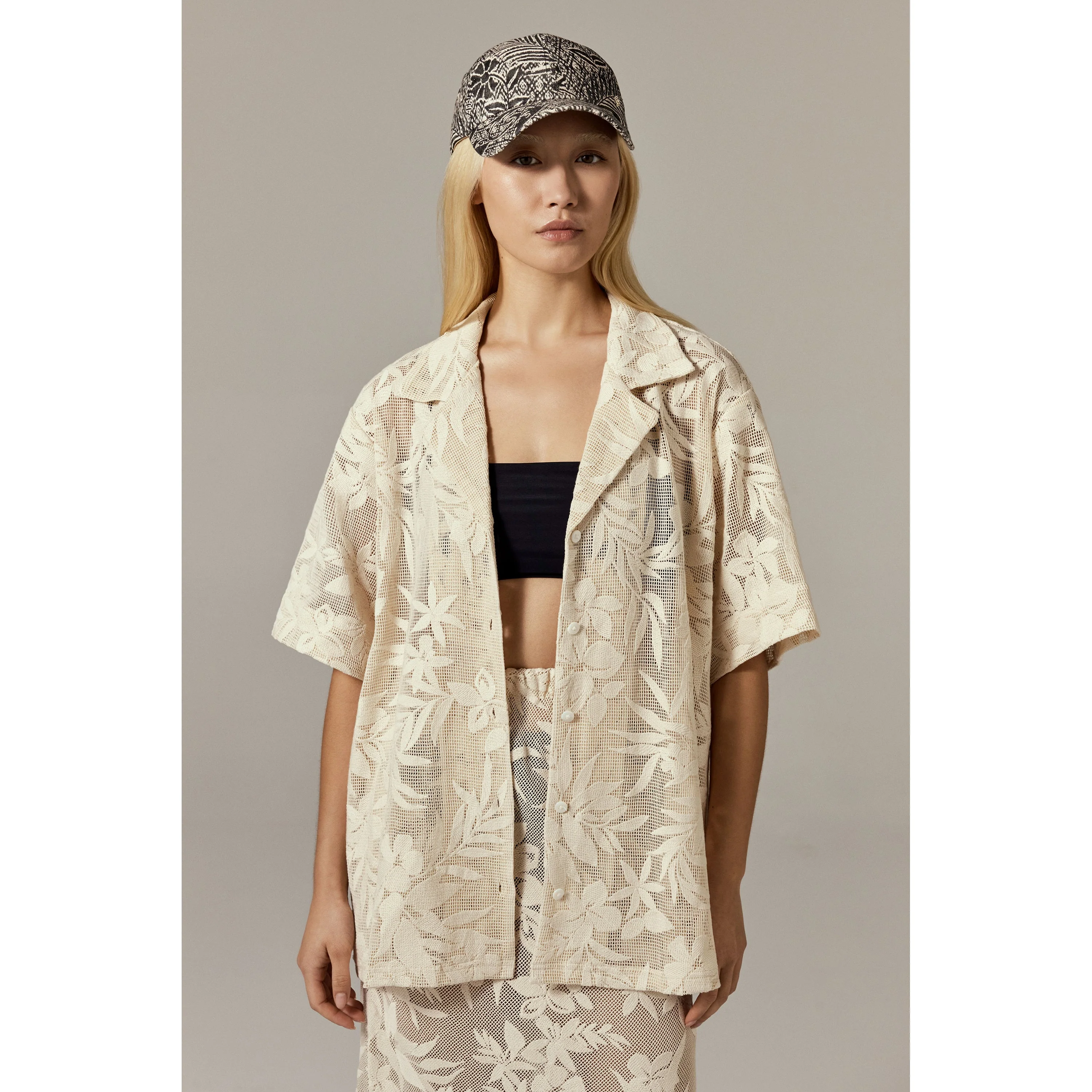 Beckett Linen Print Cap - Image 2