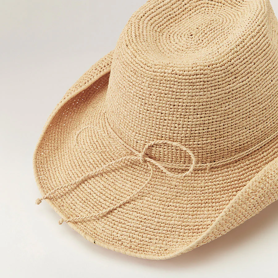 Belen Raffia Crochet Fedora - Image 4
