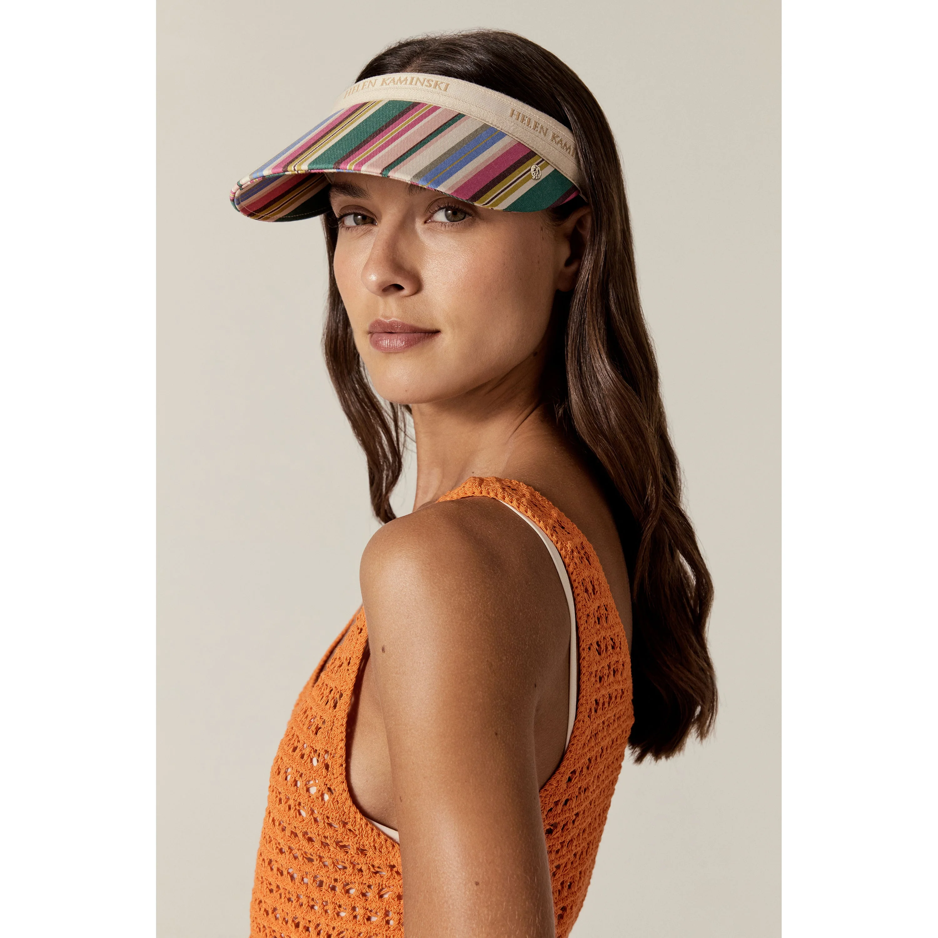 Brooke Cotton Stripe Visor - Image 2