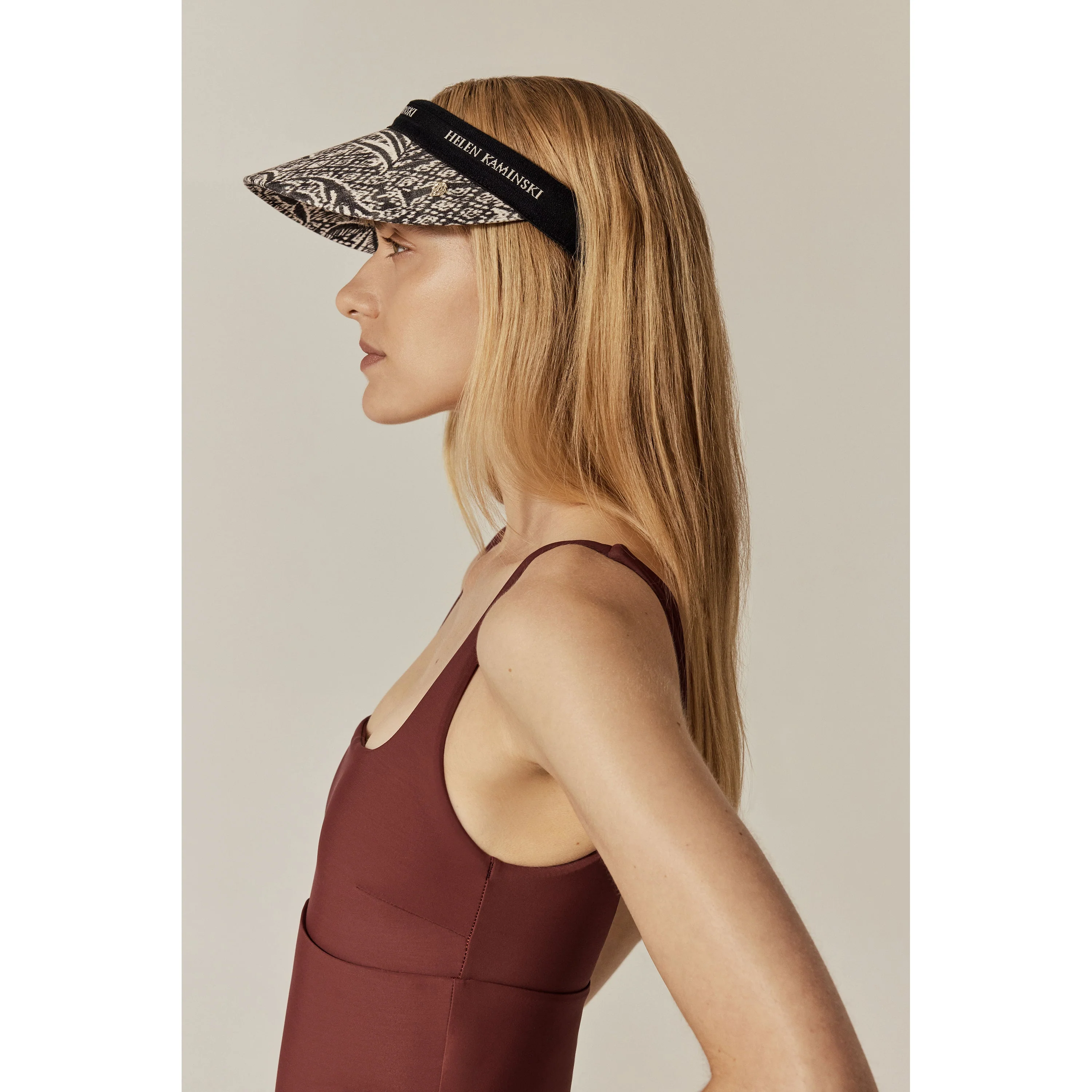 Brooke Linen Print Visor - Image 2