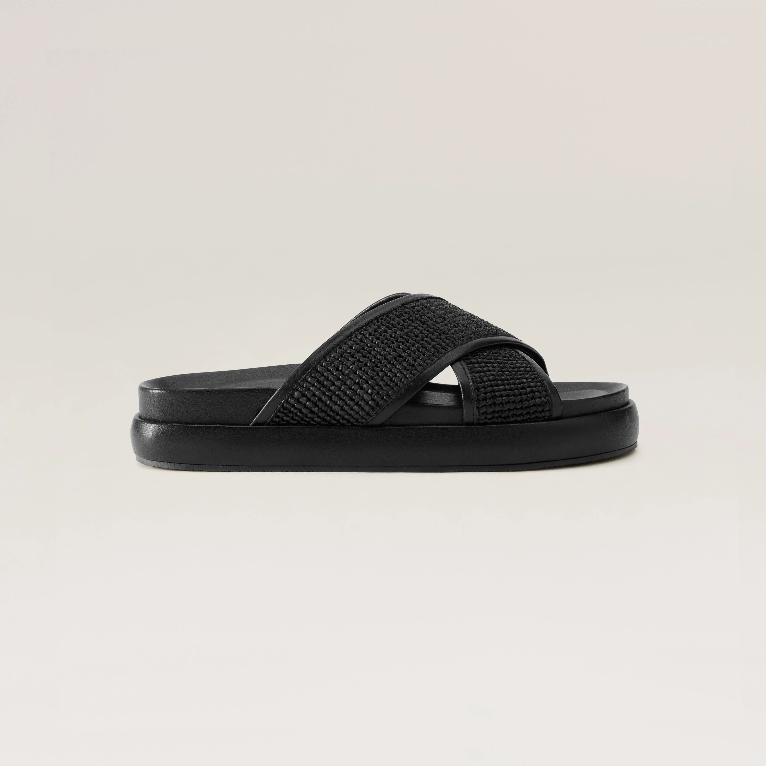 Freya Raffia Leather Slide