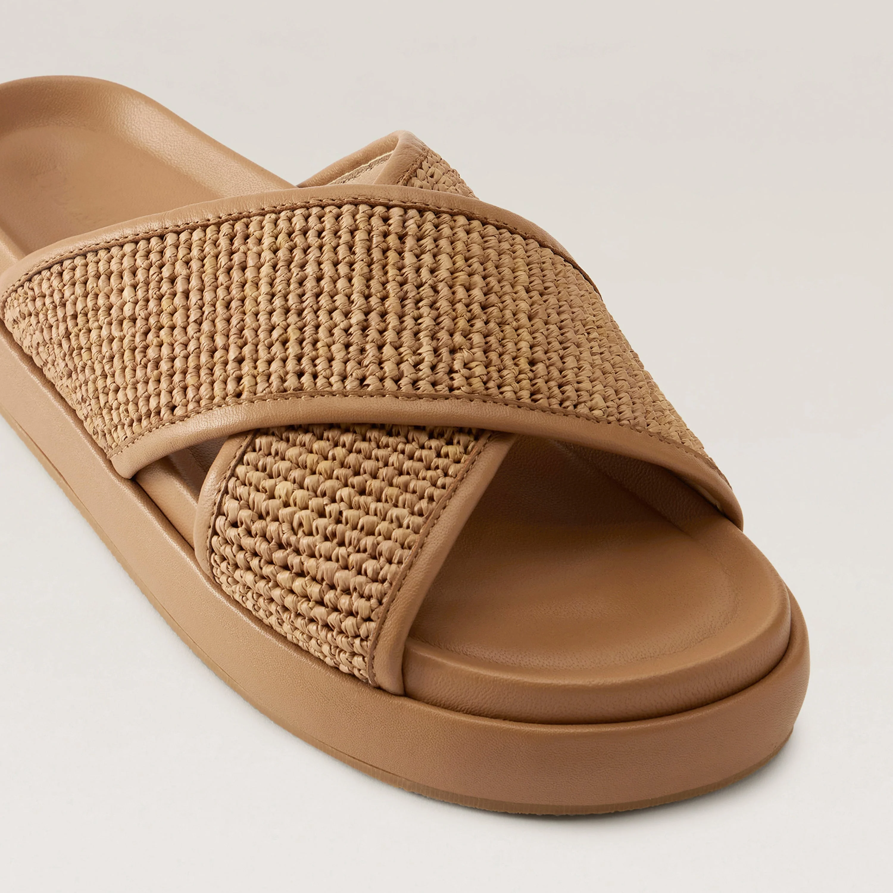 Freya Raffia Leather Slide - Image 3