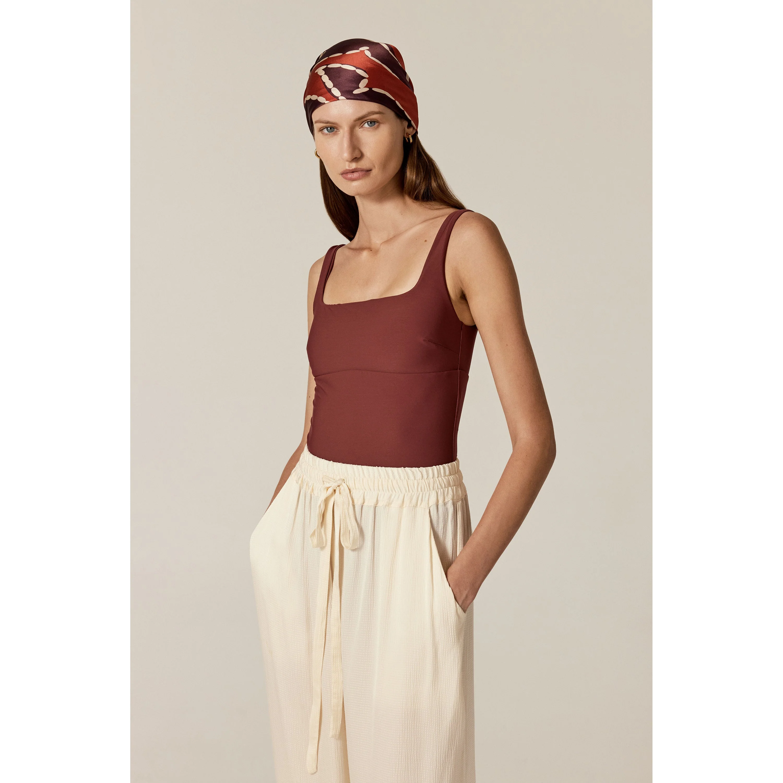 Komala Palm Silk Scarf - Image 3