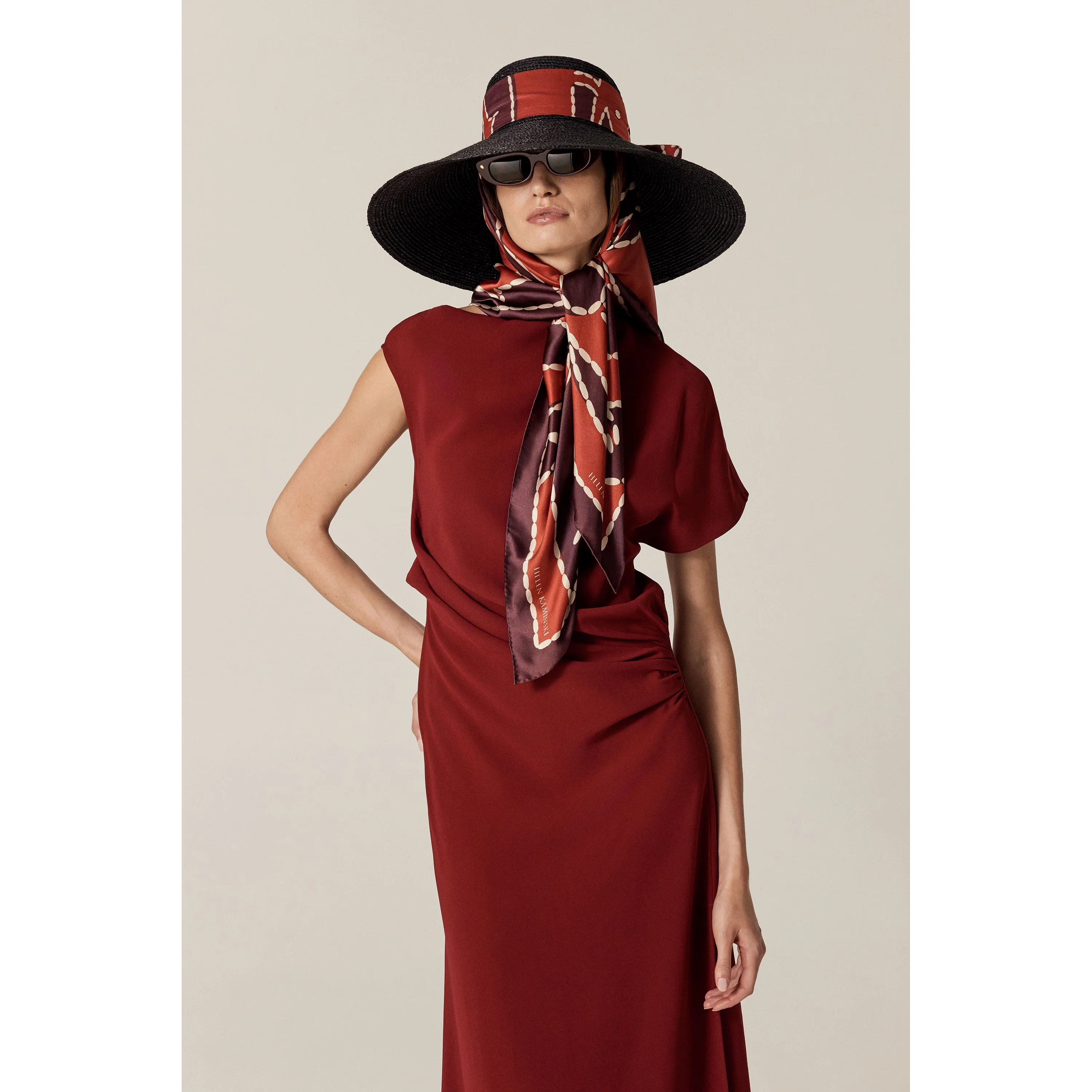 Komala Palm Silk Scarf - Image 5