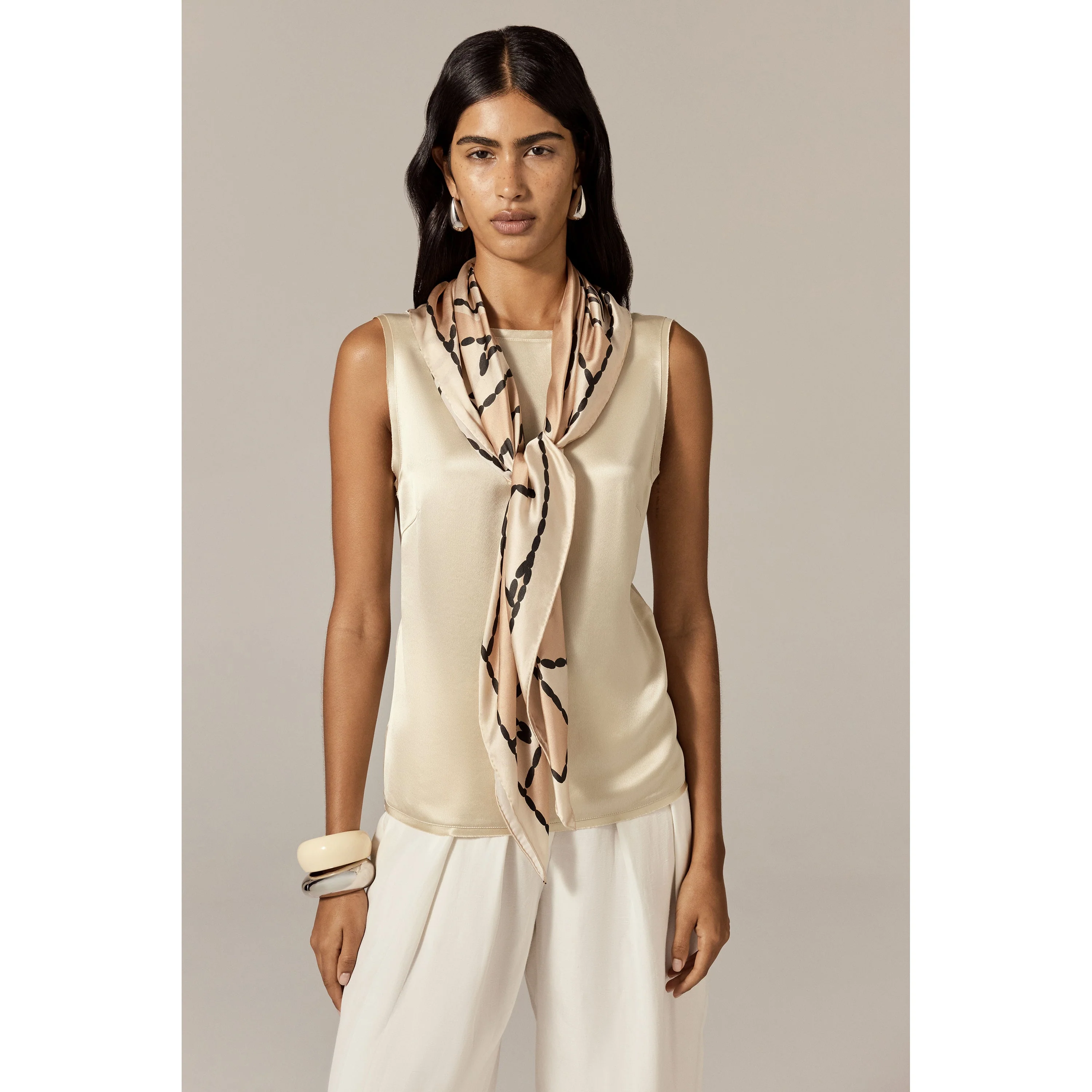 Komala Palm Silk Scarf - Image 6