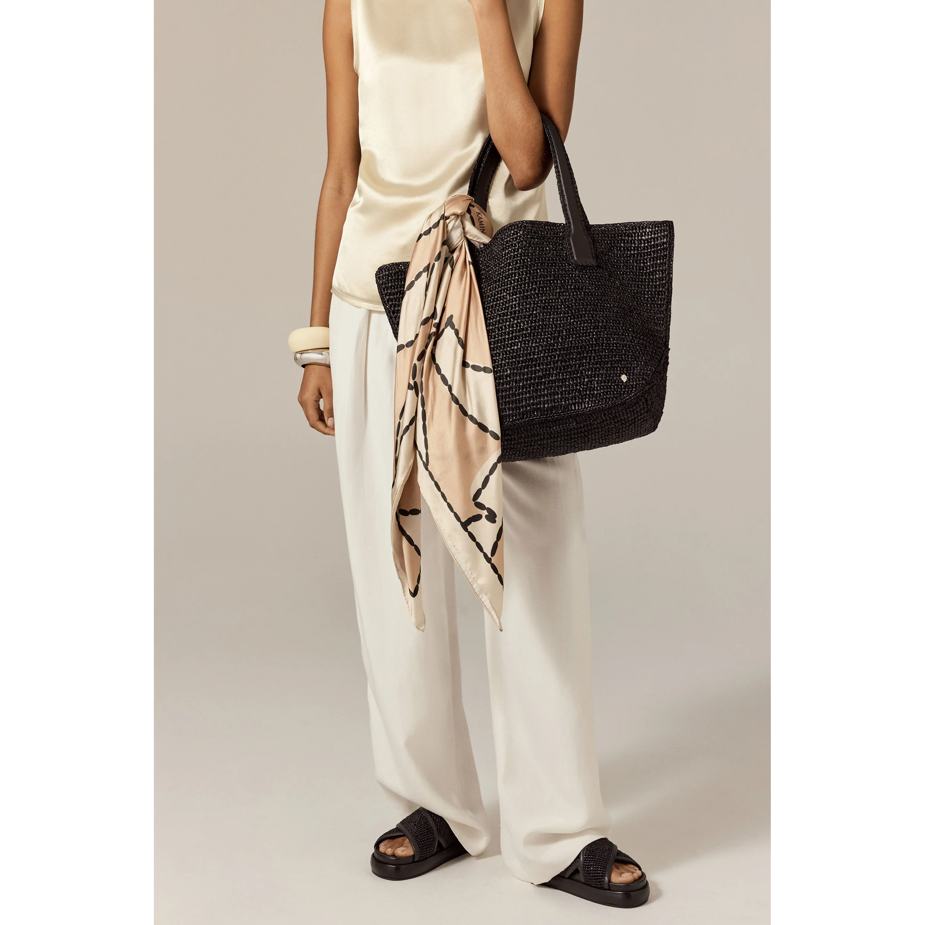 Komala Palm Silk Scarf - Image 7