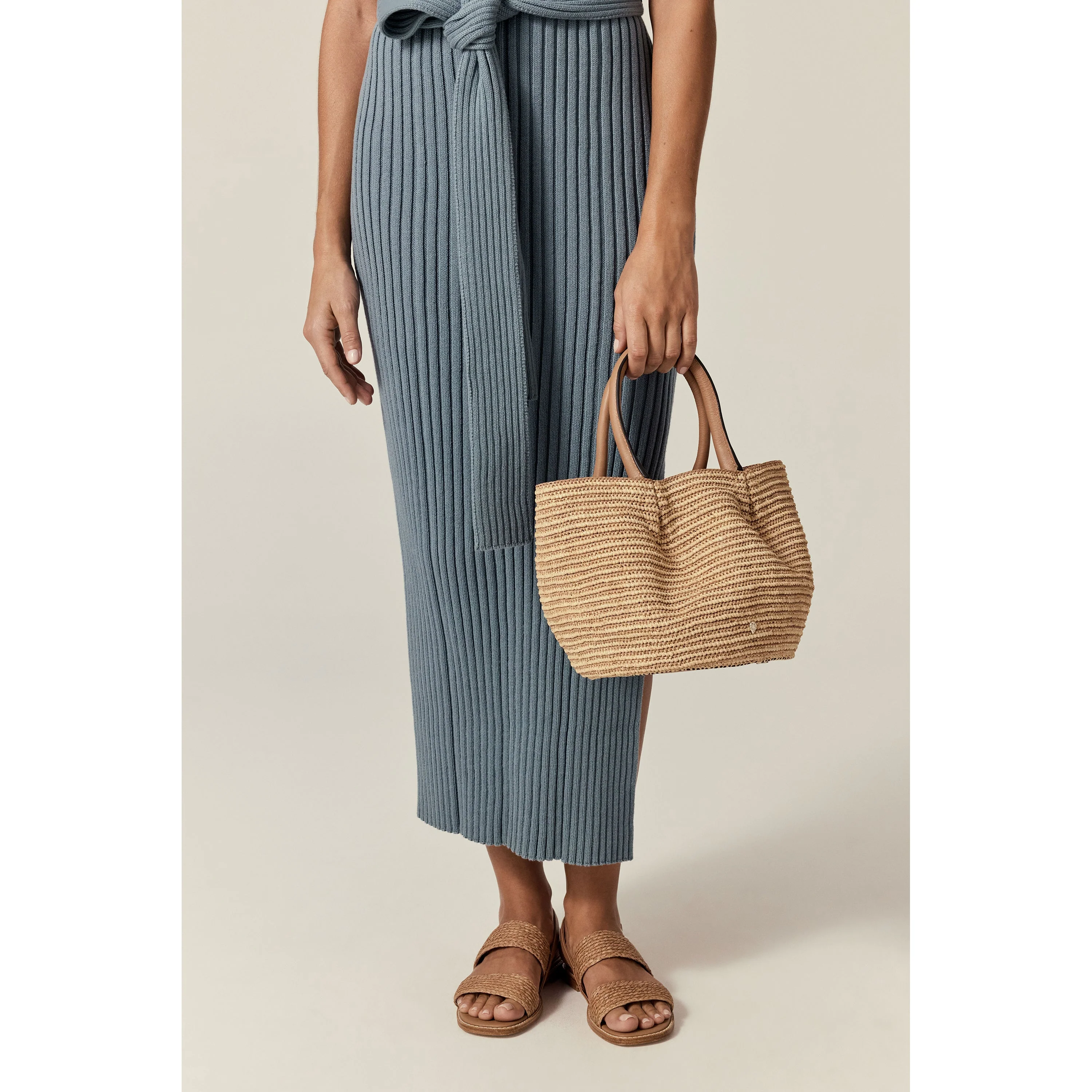 Lalith Raffia Stripe Basket - Image 2