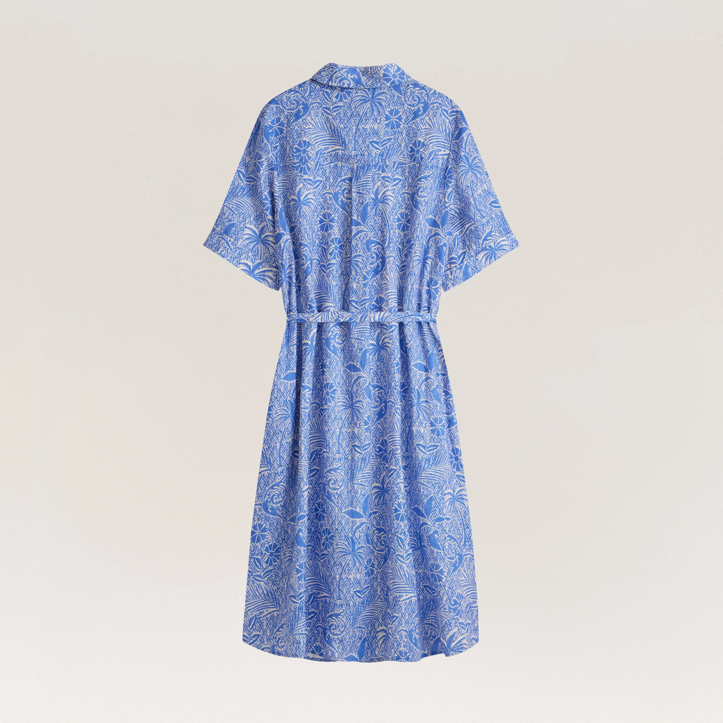 Linen Print Shirt Dress - Image 8