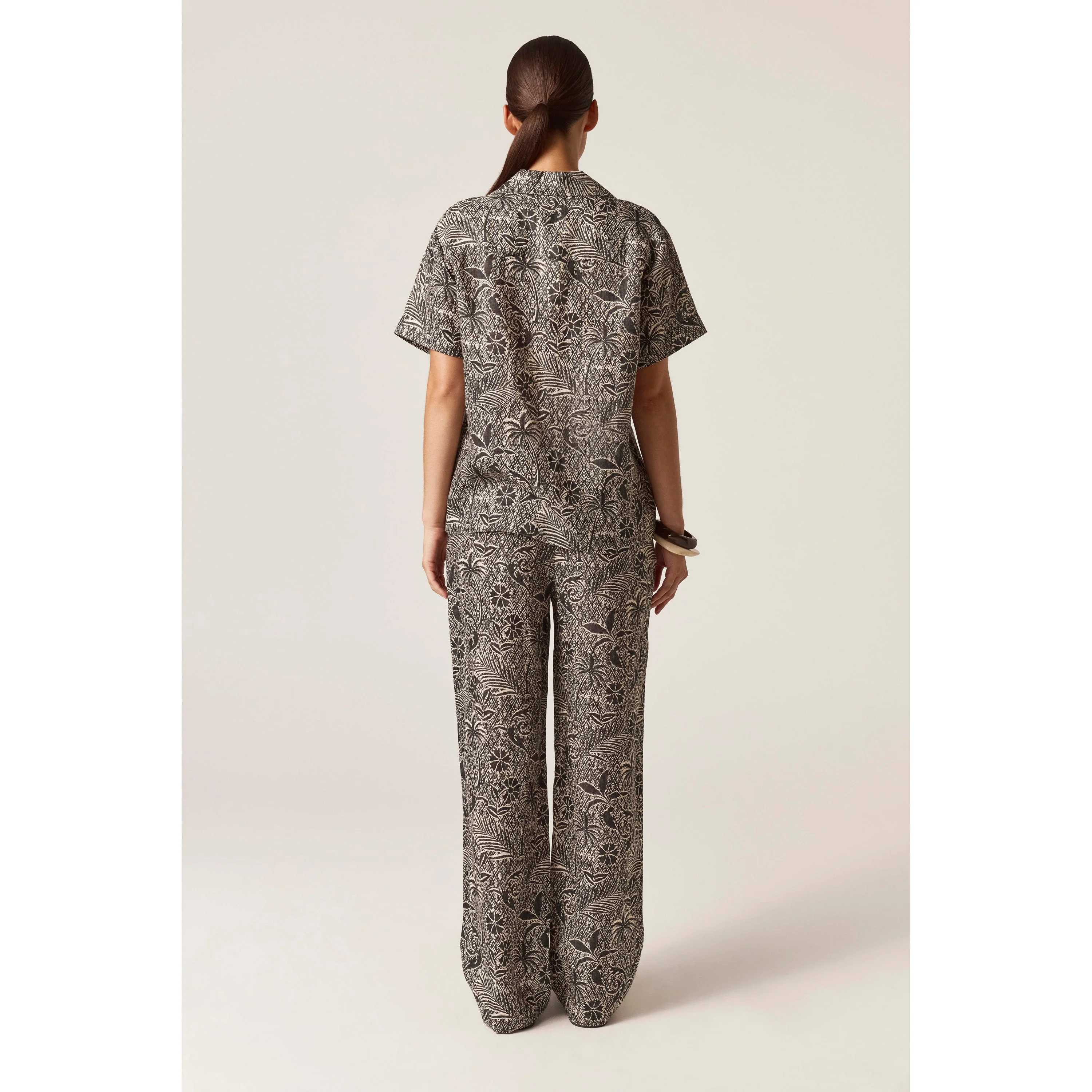 Linen Print Short Sleeve Shirt - Image 3