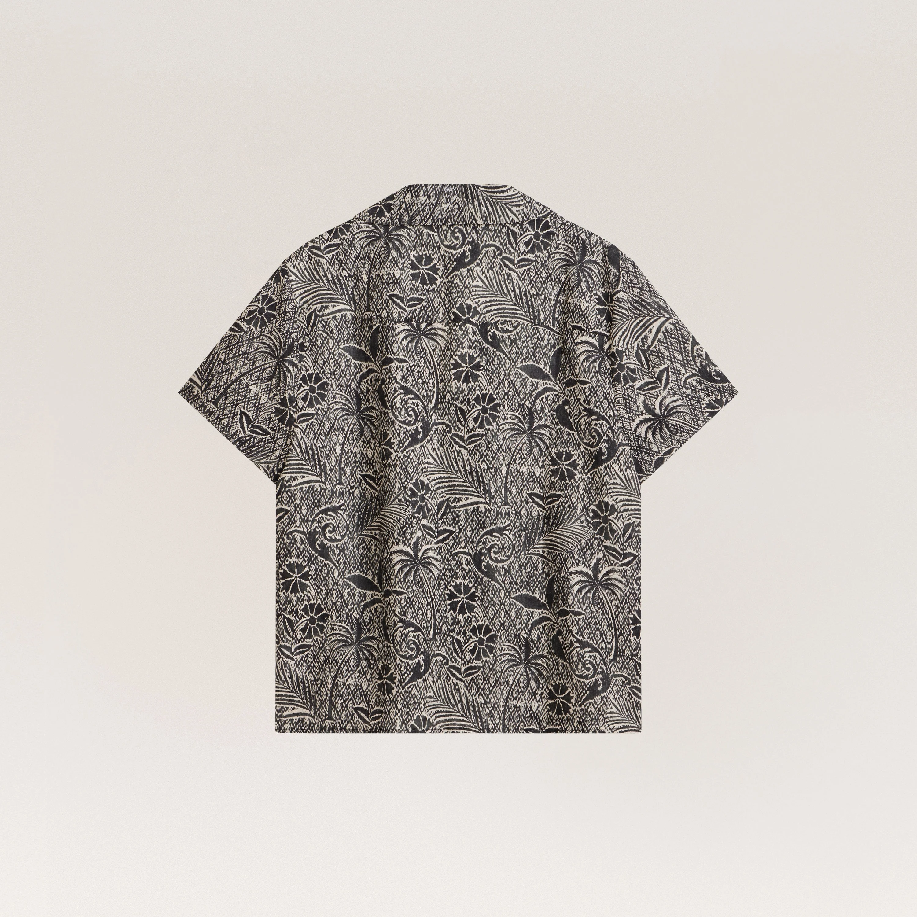 Linen Print Short Sleeve Shirt - Image 7