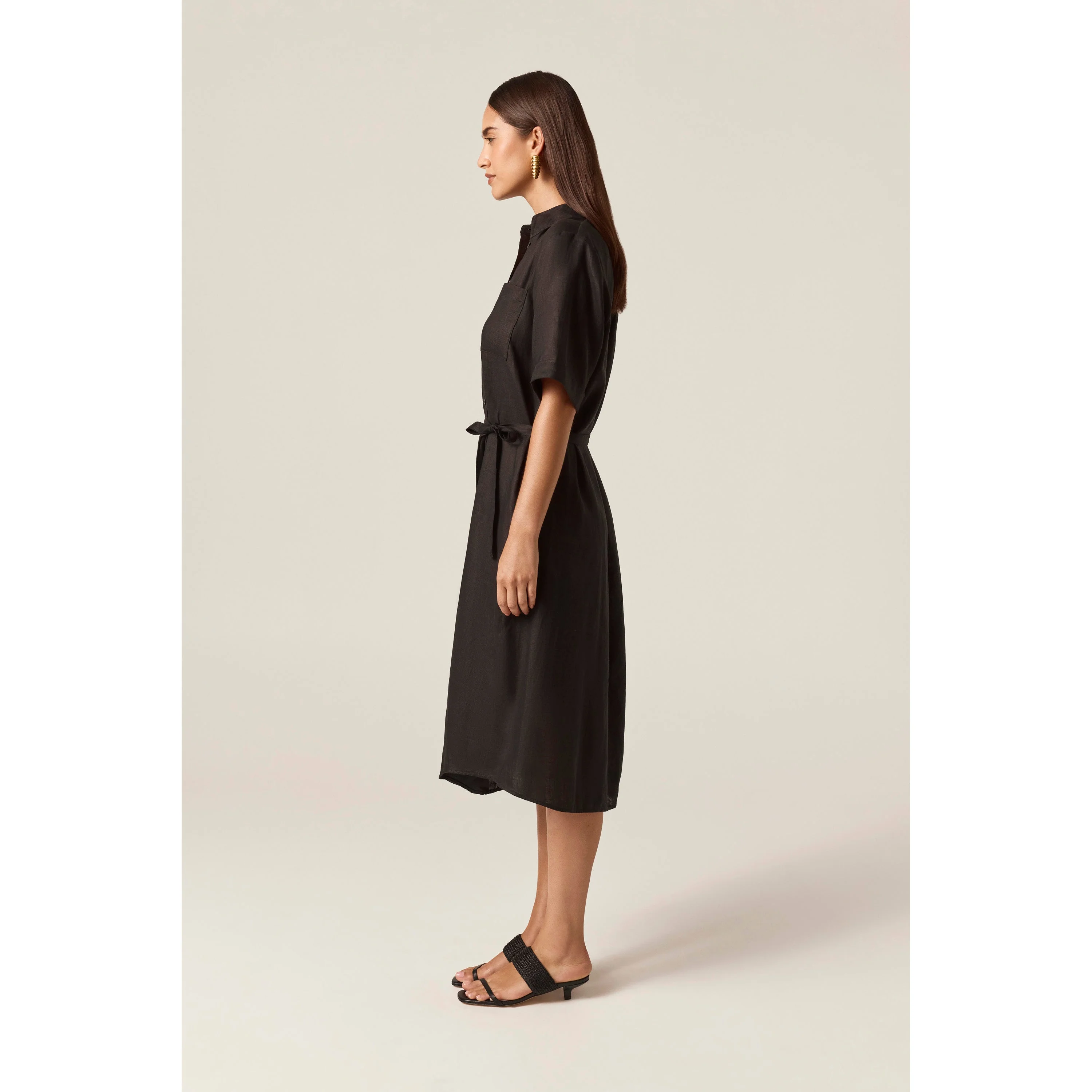 Linen Shirt Dress - Image 2