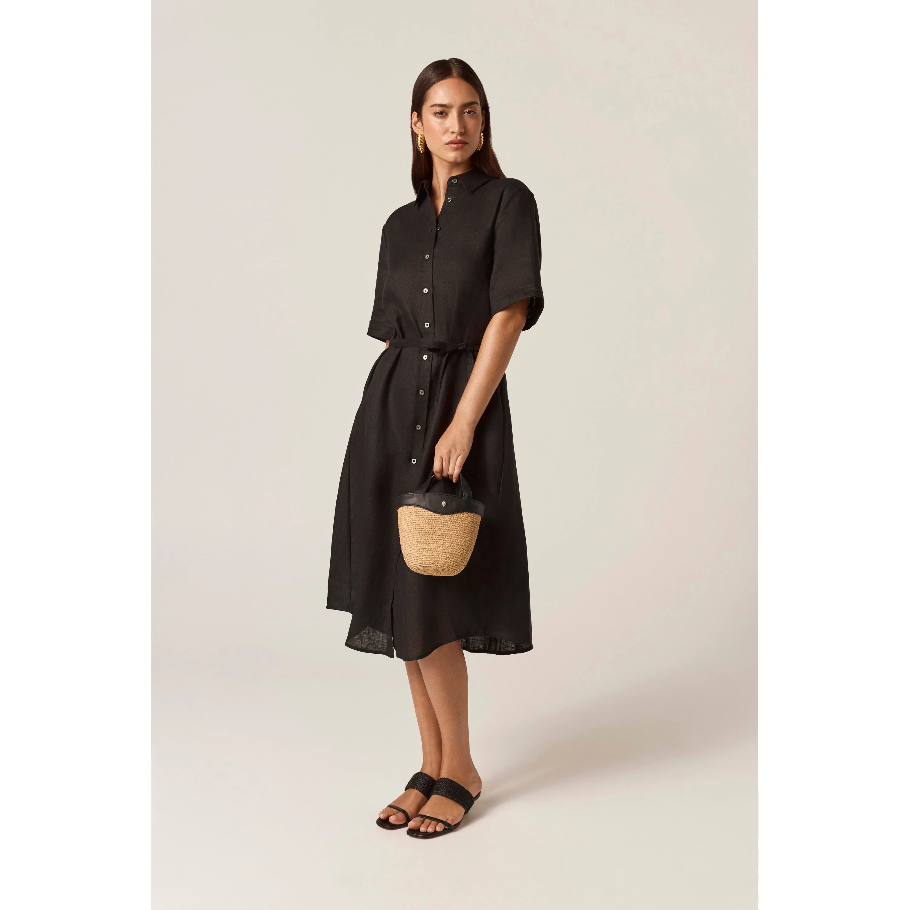 Linen Shirt Dress - Image 5