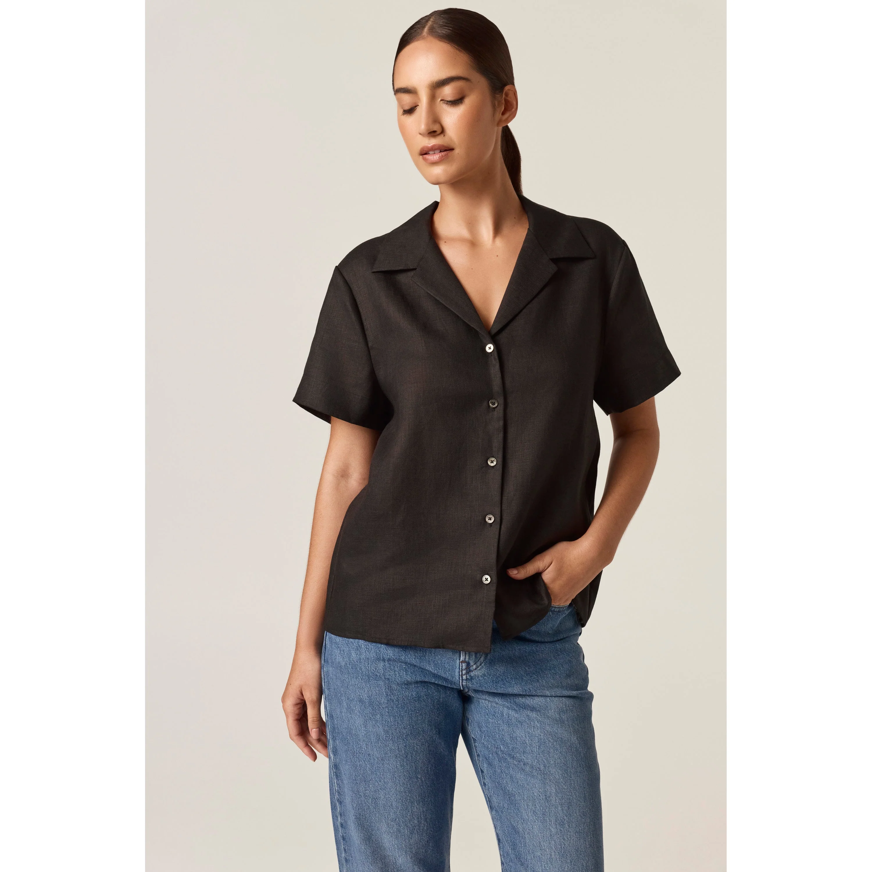 Linen Short Sleeve Shirt - Image 5