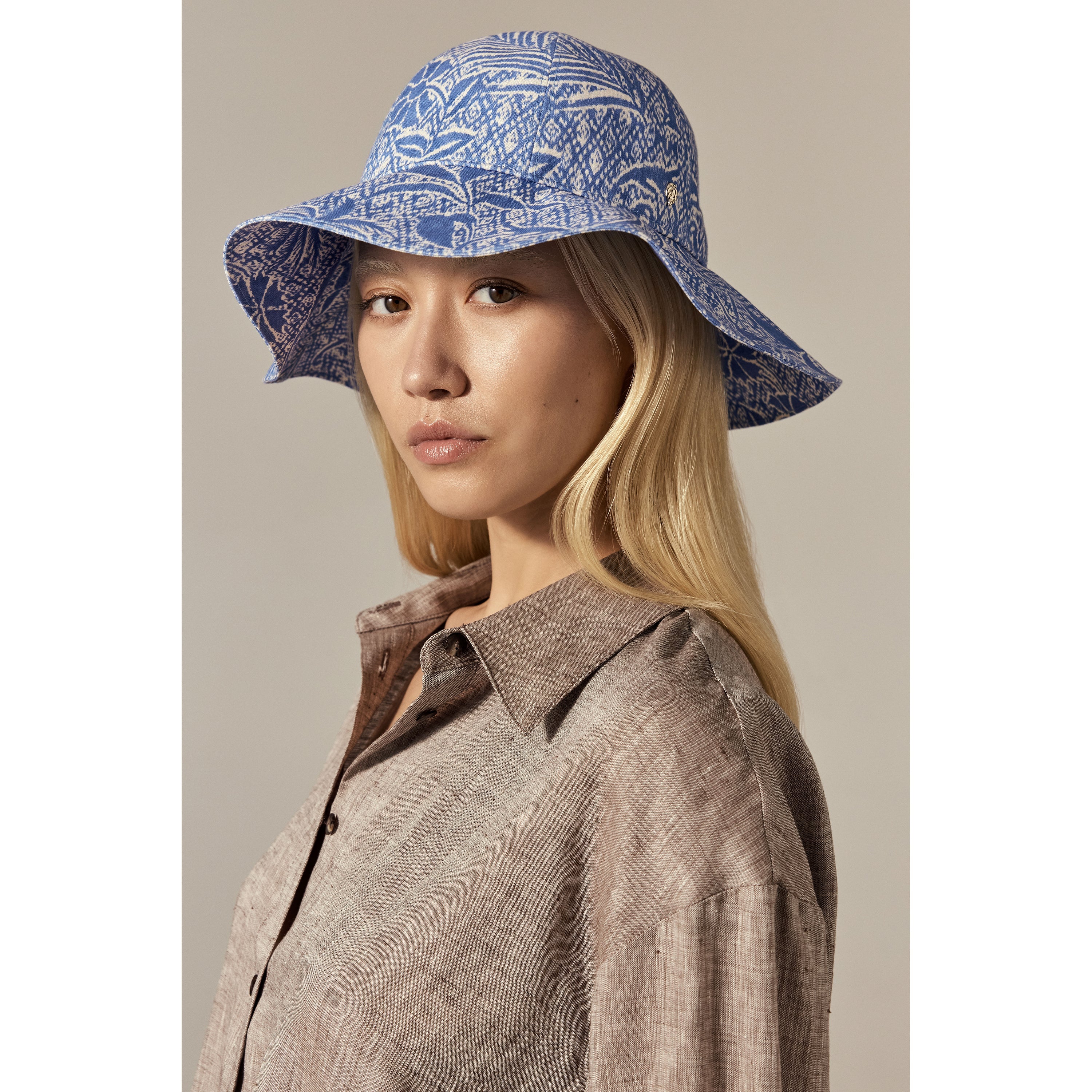 Nikini Linen Print Hat - Image 2