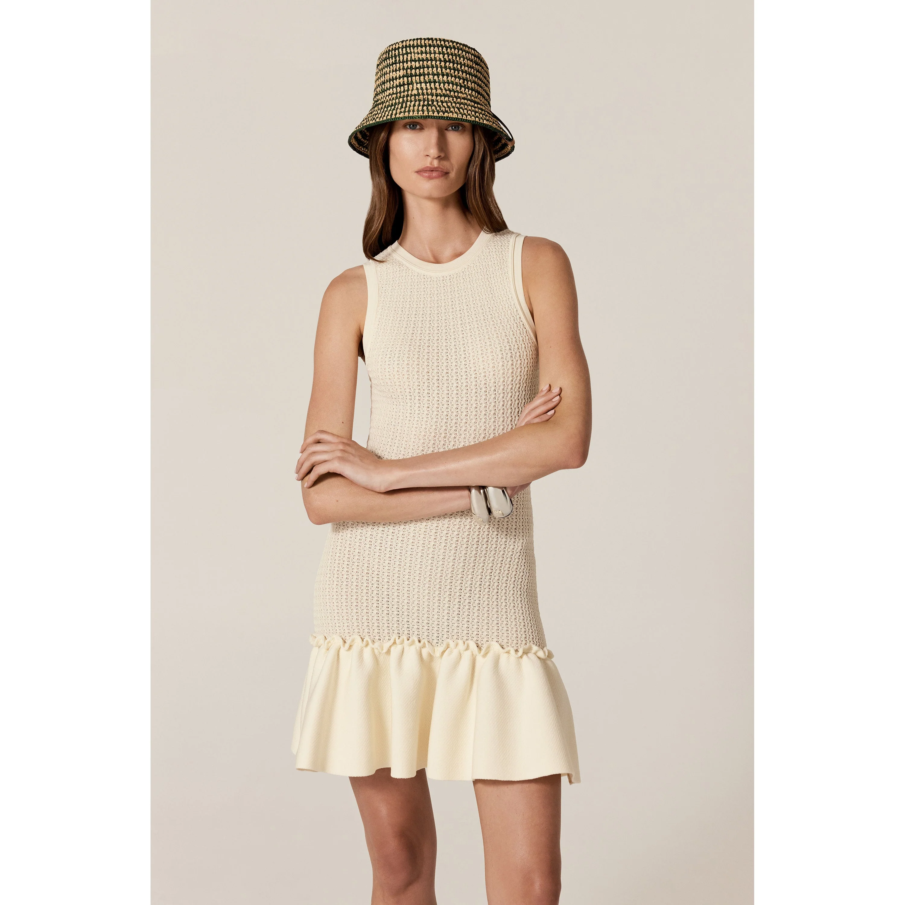 Shashika Raffia Crochet Bucket - Image 2