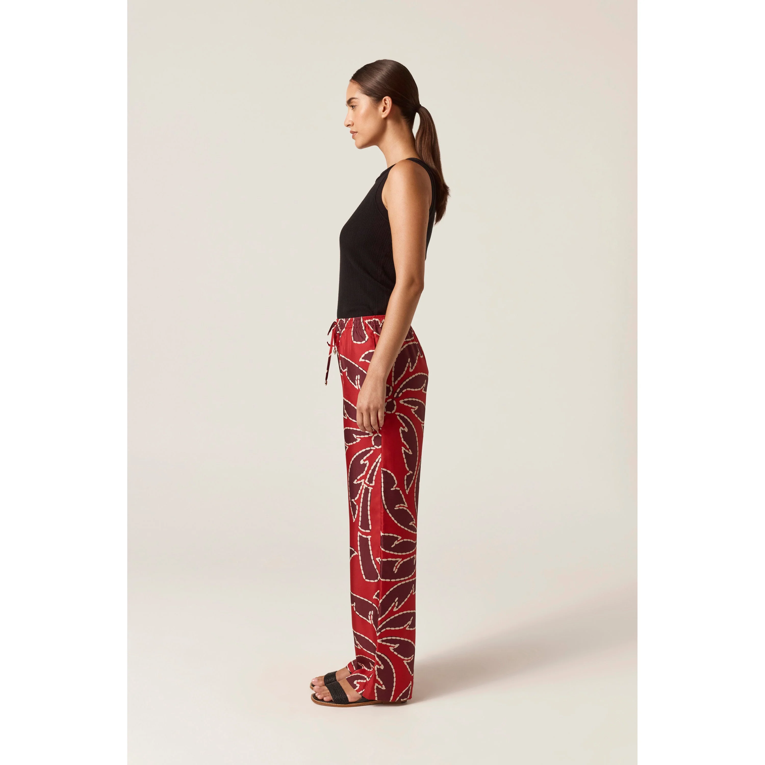 Silk Print Drawstring Pant - Image 2
