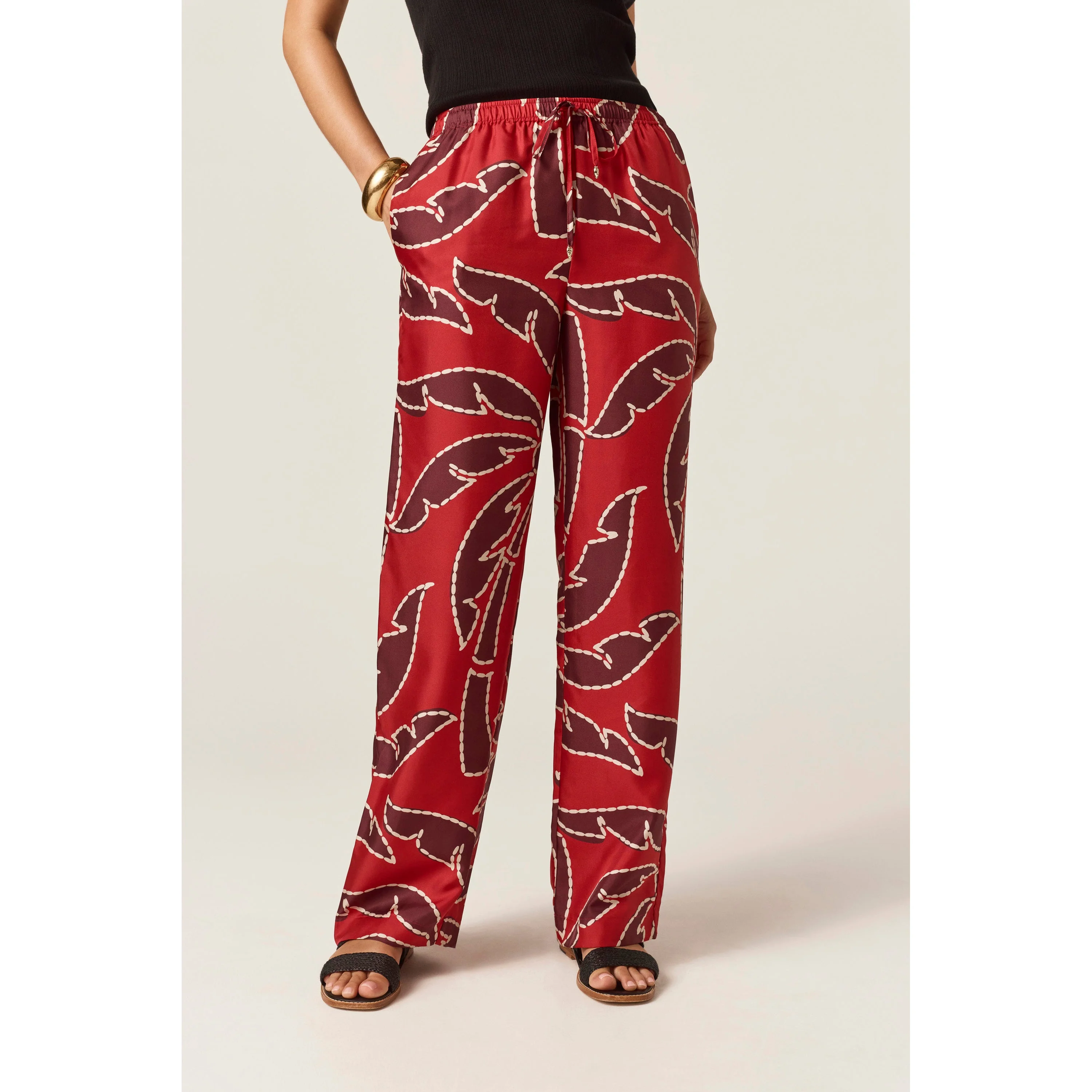Silk Print Drawstring Pant - Image 4