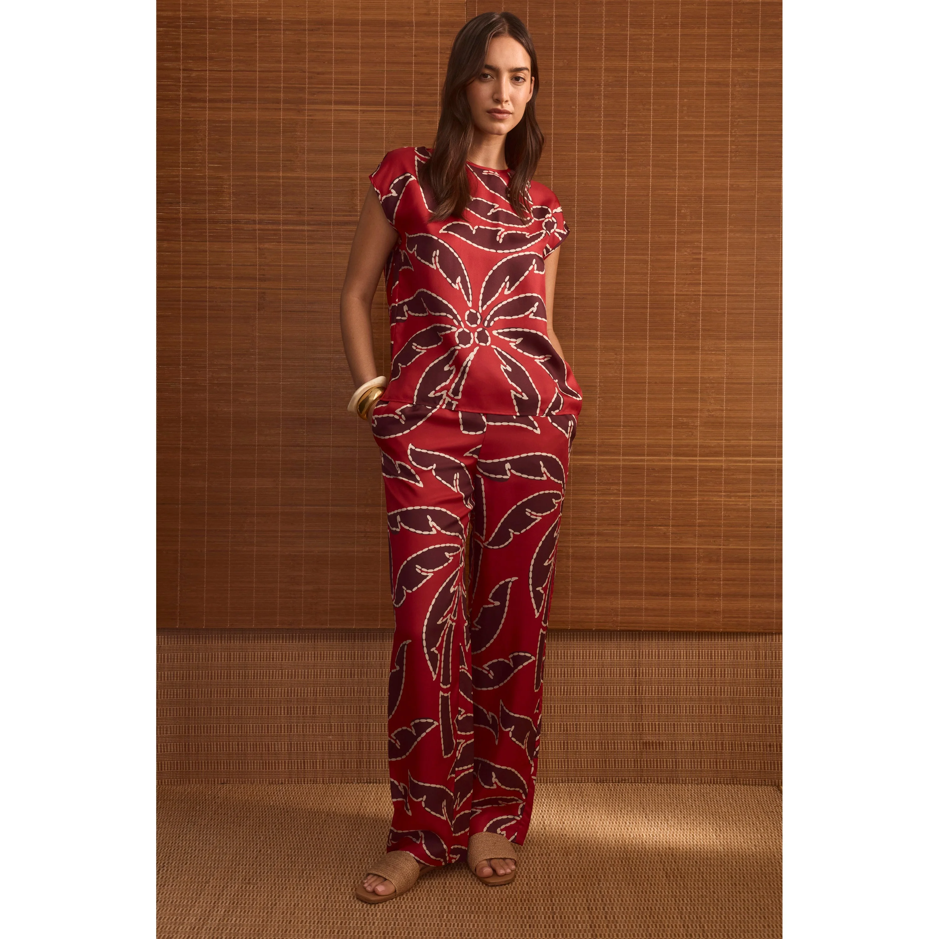 Silk Print Drawstring Pant - Image 5