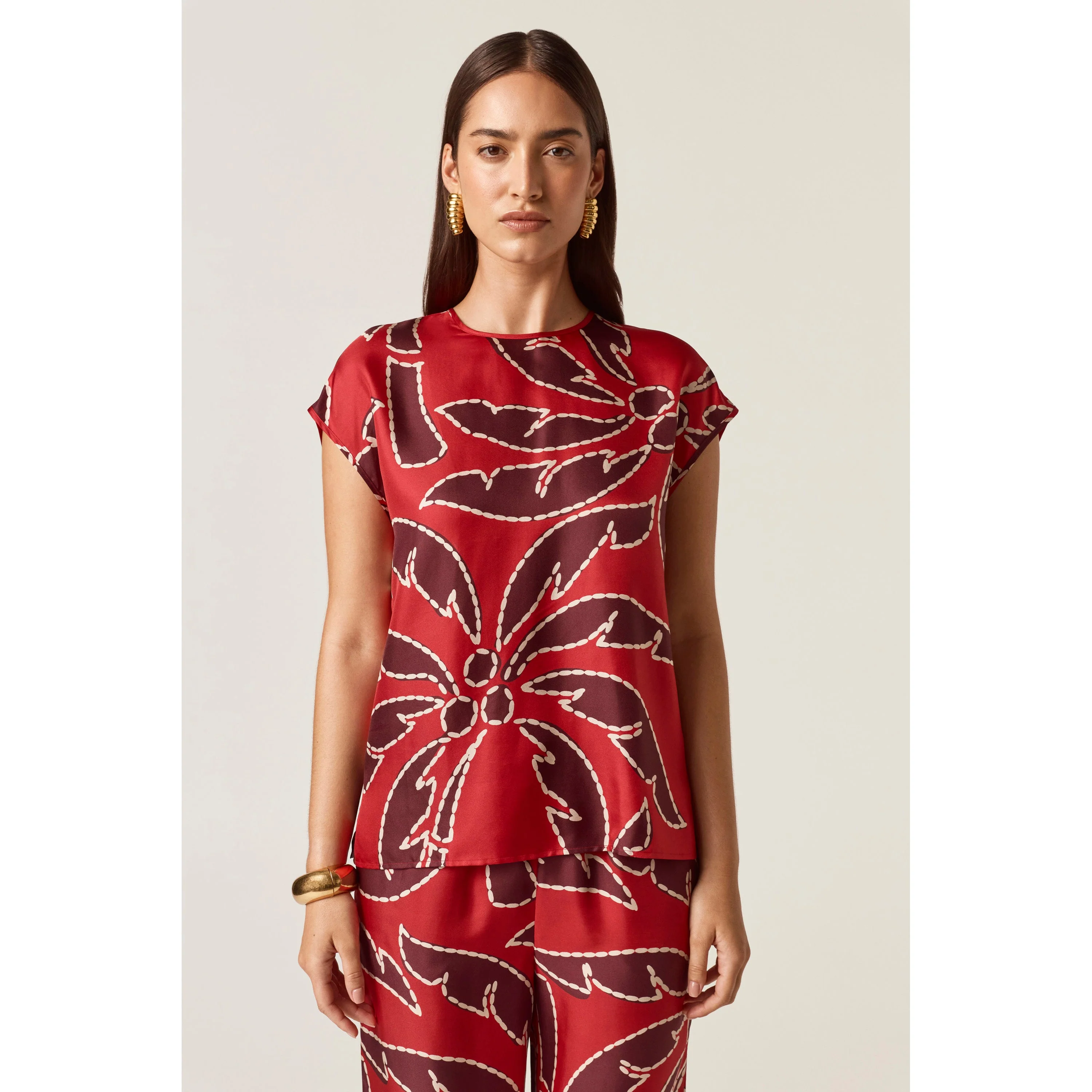 Silk Print Top - Image 4