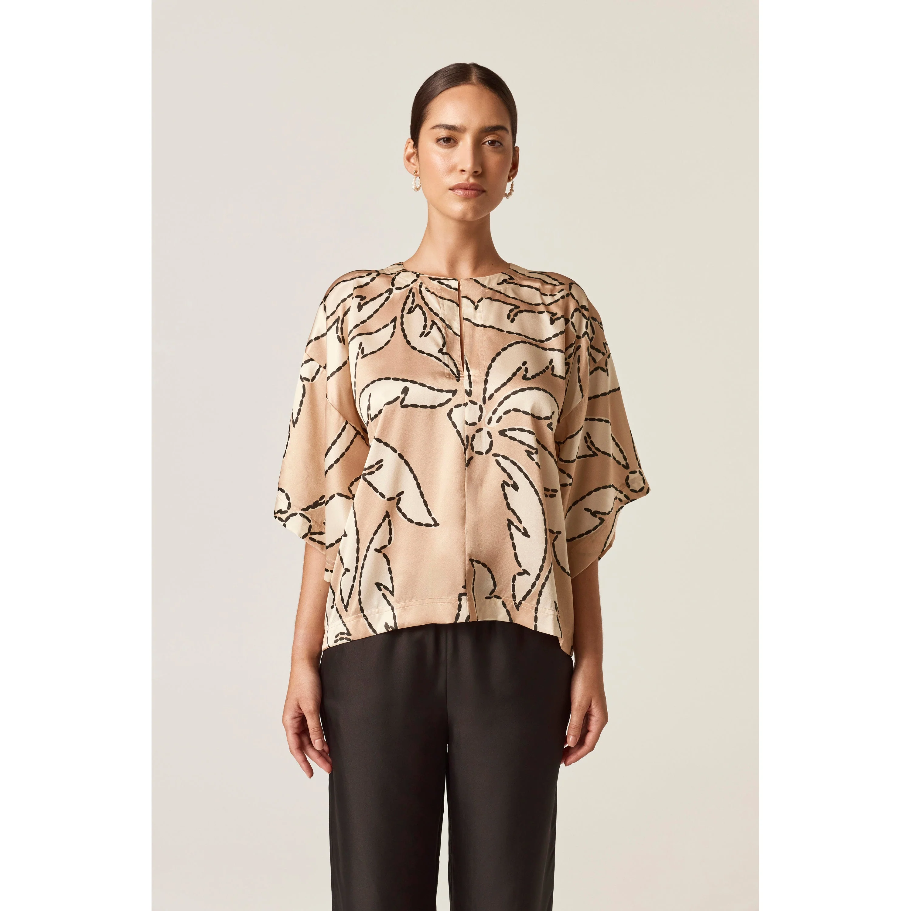 Silk Satin Print Top - Image 4