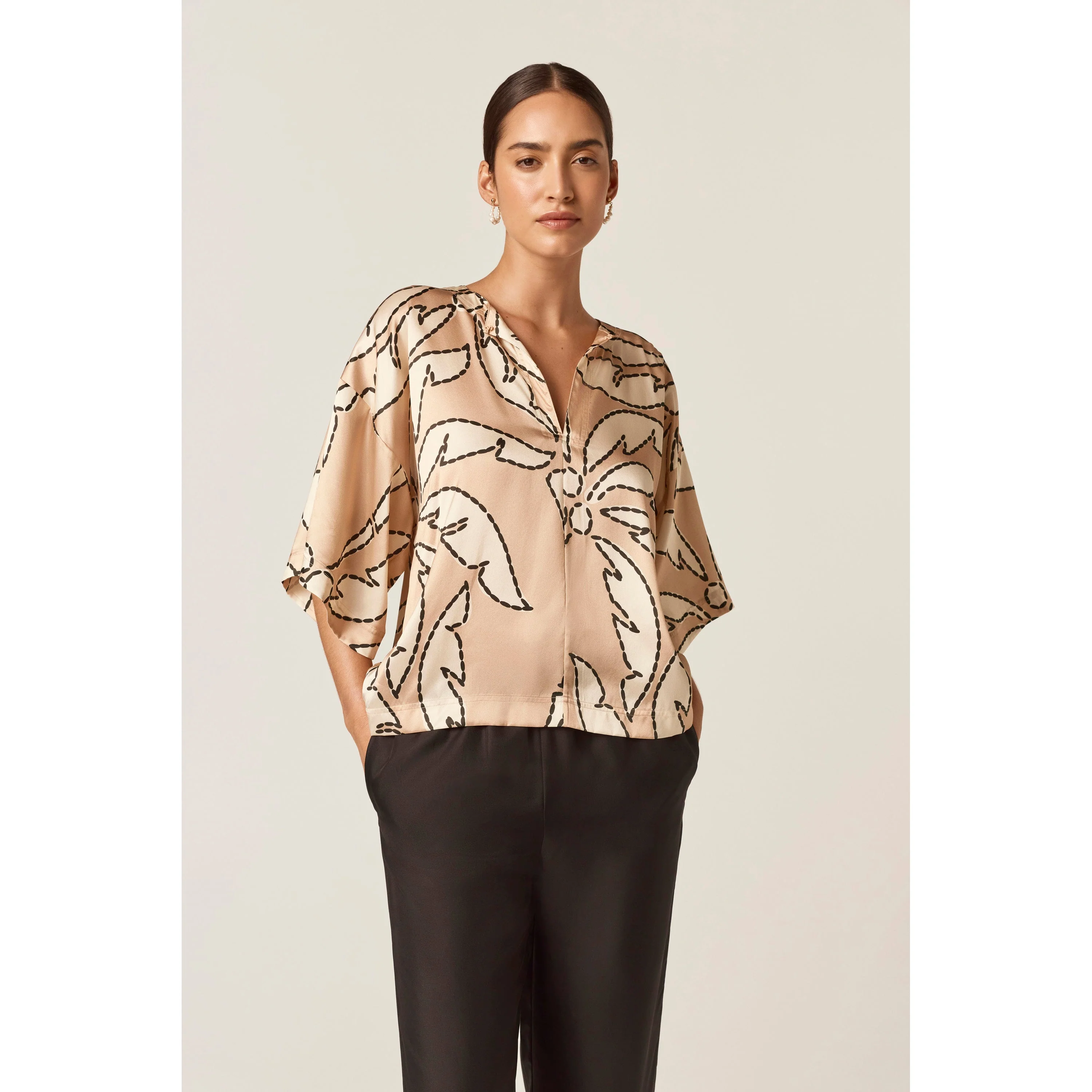 Silk Satin Print Top - Image 5
