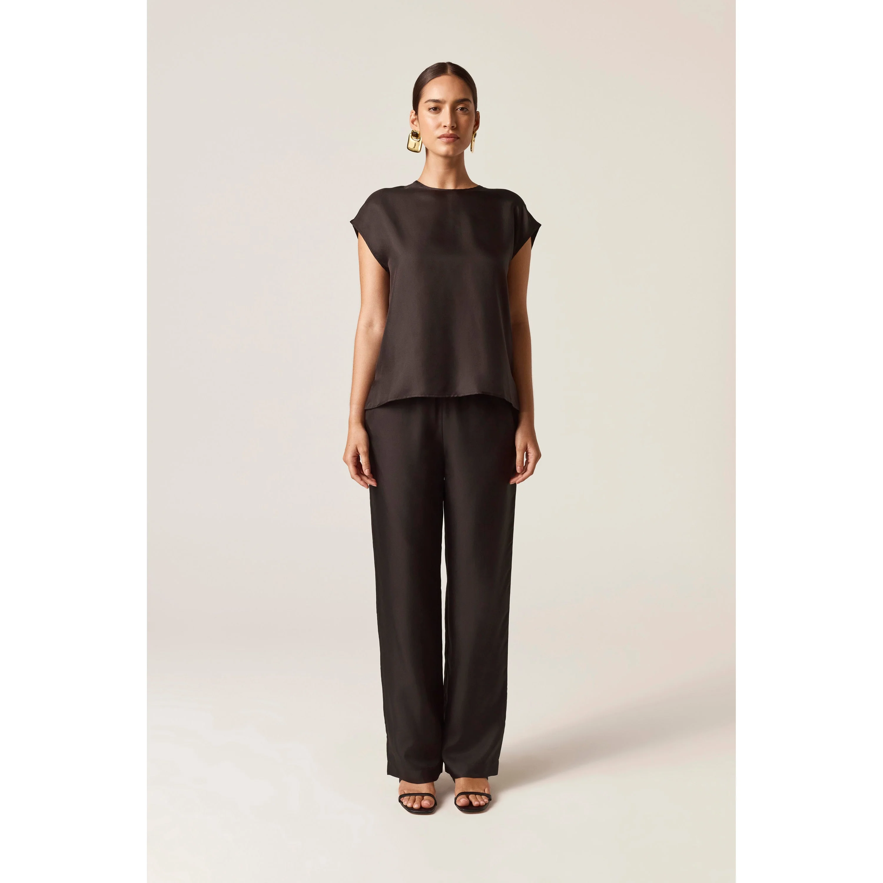 Silk Twill Drawstring Pant